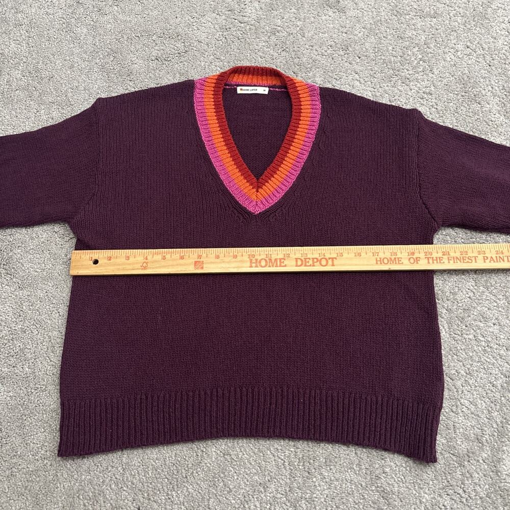 MARINE LAYER Women's Sweater Size Medium Merino Wool Blend Striped - Picture 3 of 6
